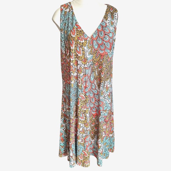 Anne Klein Sleeveless Dress Shift Colorful Print Casual Size 12‎ - Picture 1 of 8